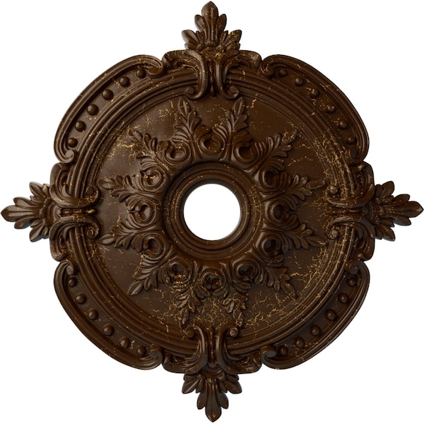 Ekena Millwork Benson Classic Medallion (Canopies up to 6 1/2"), 28 3/8"OD x 3 3/4"ID x 1 5/8"P, Root Beer Crackle CM28BERBC - main